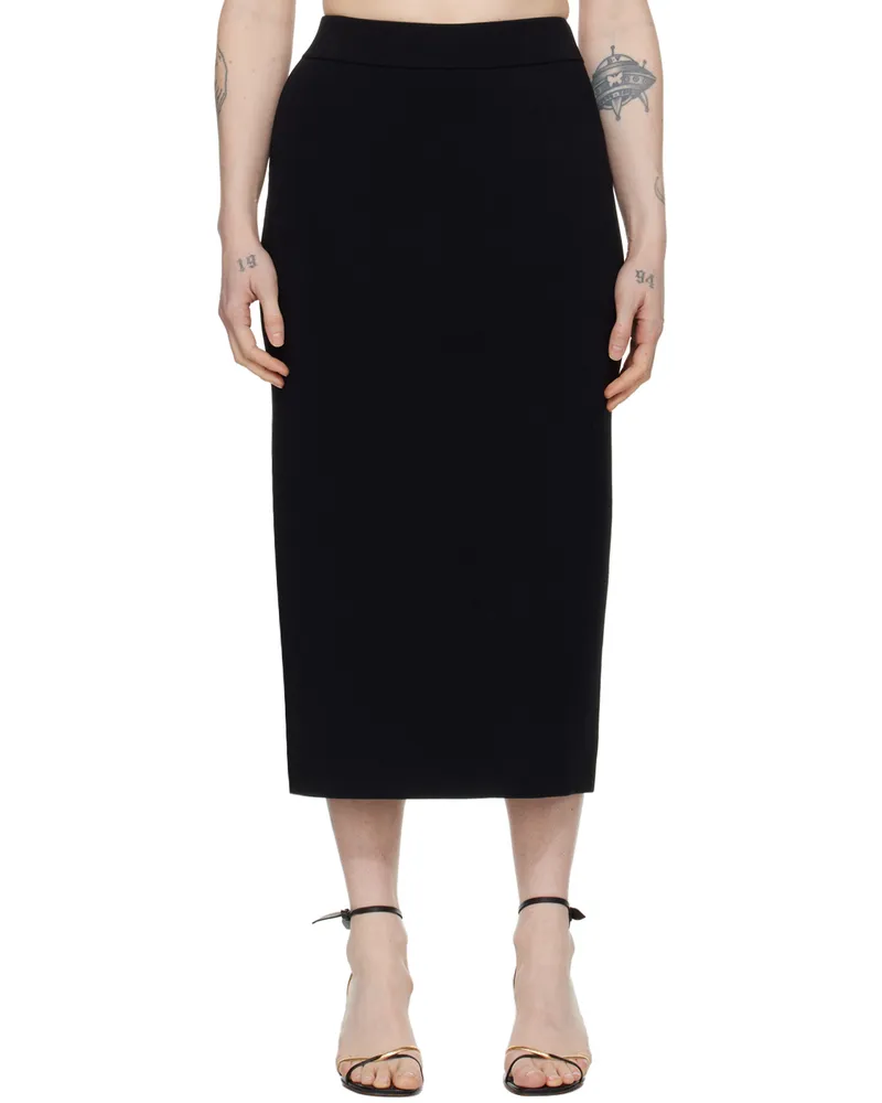 FRANKIE Shop Black Solange Midi Skirt Black