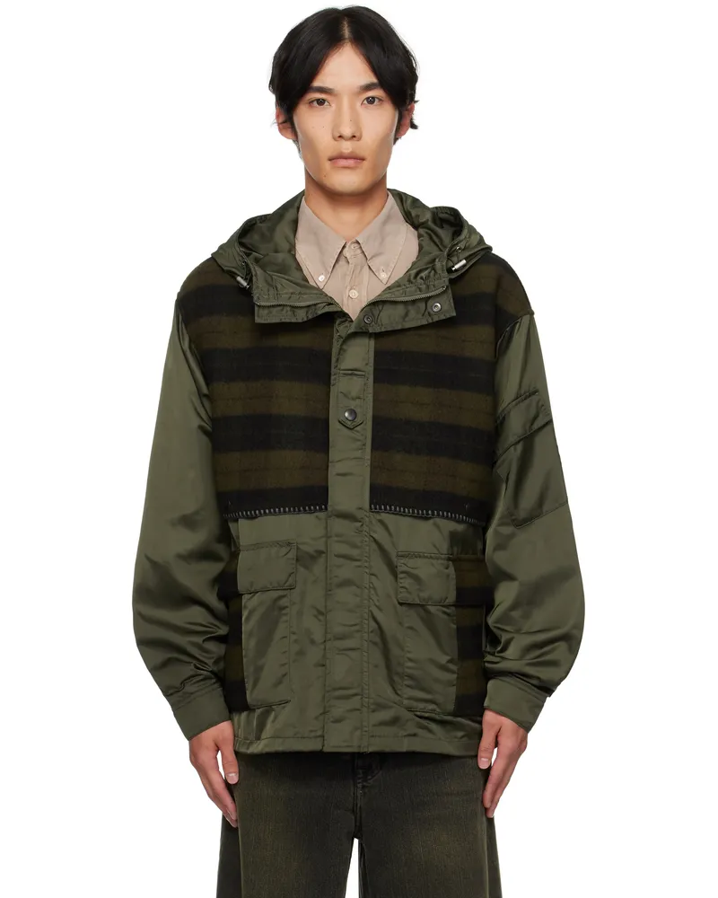 Andersson Bell Khaki Check Layered Jacket Grn
