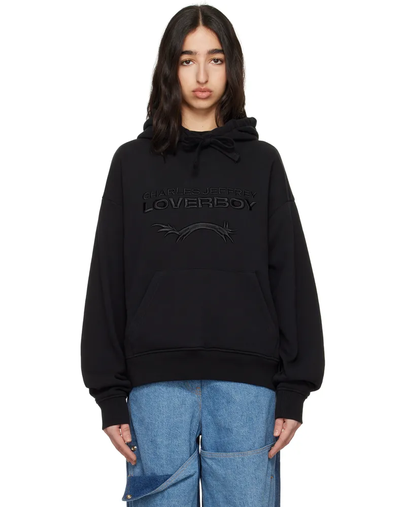 Charles Jeffrey Loverboy Black Logo Hoodie Black