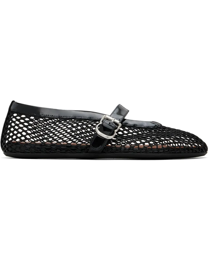 Alaïa Black Fishnet Ballerina Flats 999