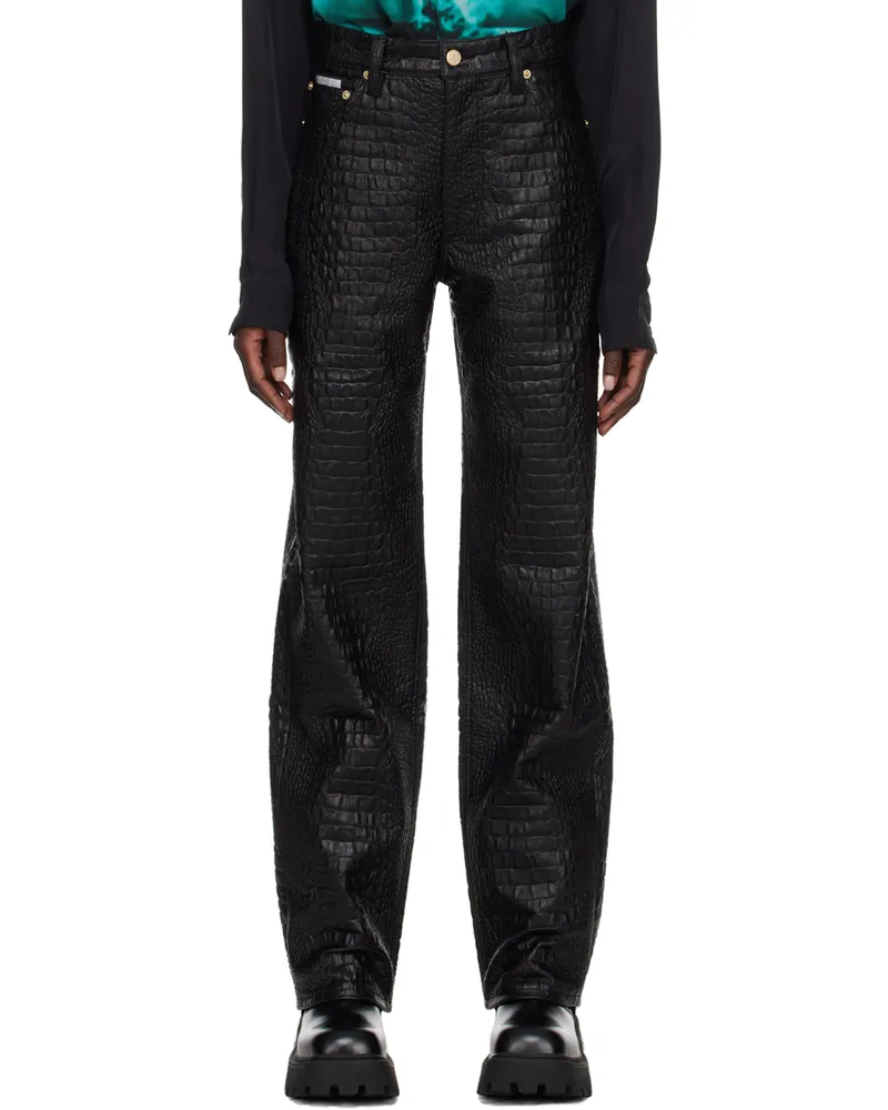 Eytys Black Benz Faux-Leather Jeans Black