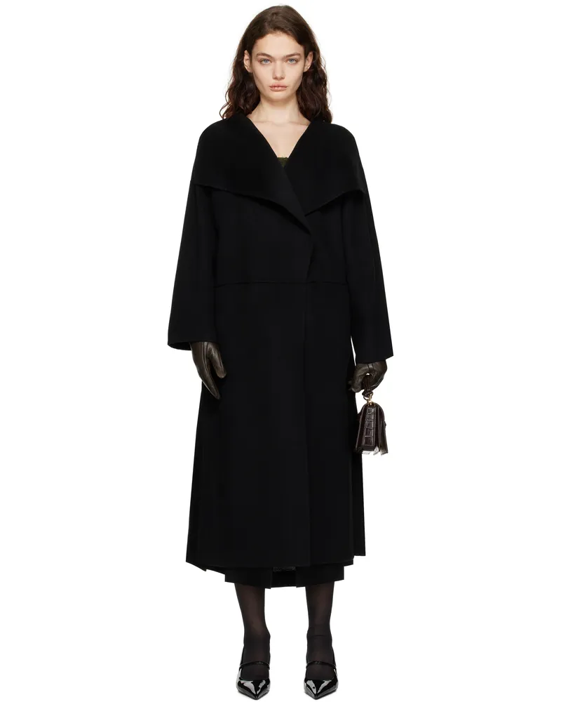 Totême Black Signature Wool Cashmere Coat Black