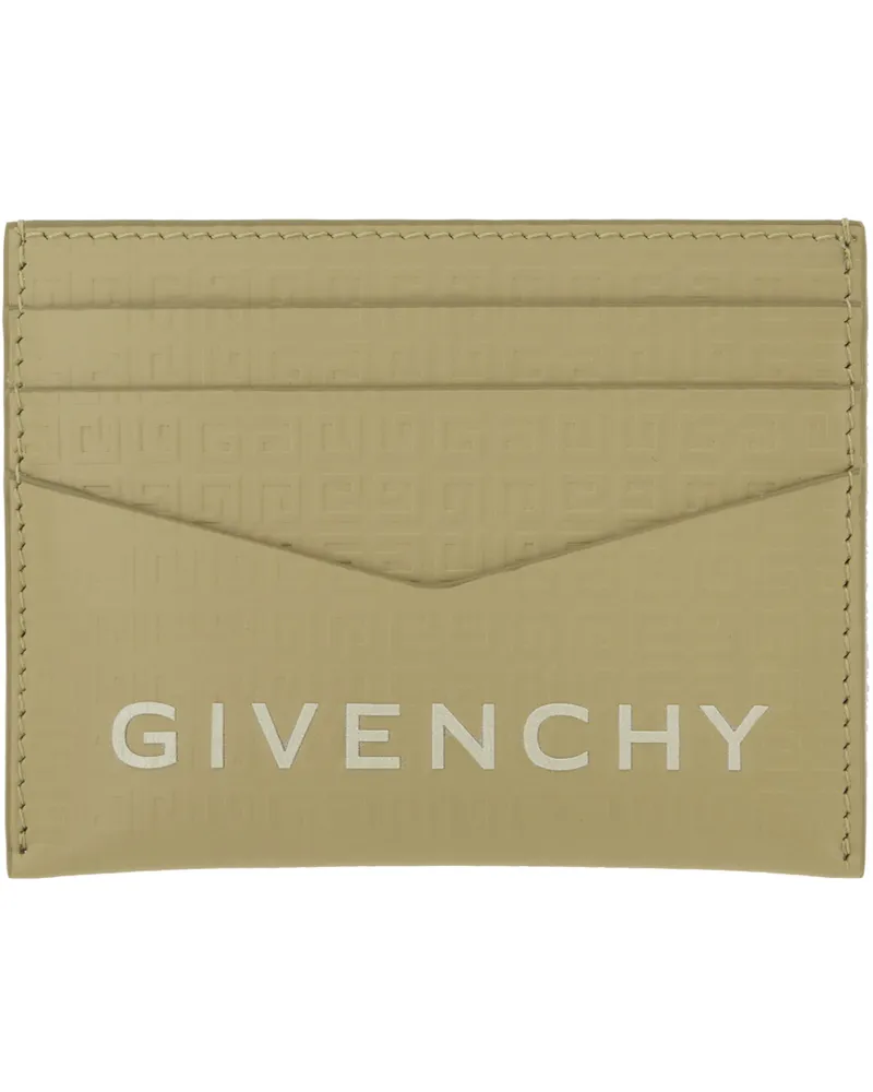 Givenchy Khaki 4G Micro Leather Card Holder 305-khaki