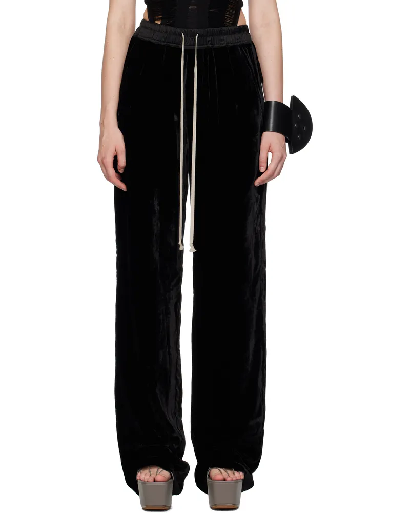 Rick Owens Black Concordians Dietrich Drawstring Trousers 09