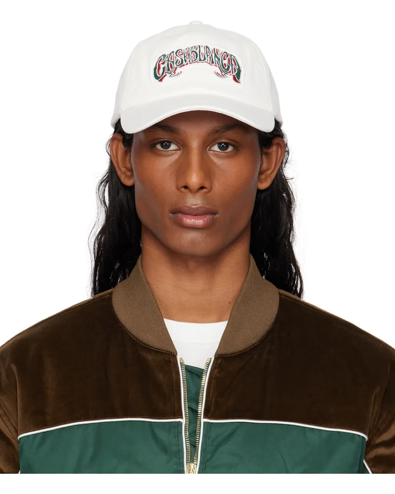 Casablanca Paris White Gothic Logo Patch Cap Casablanca