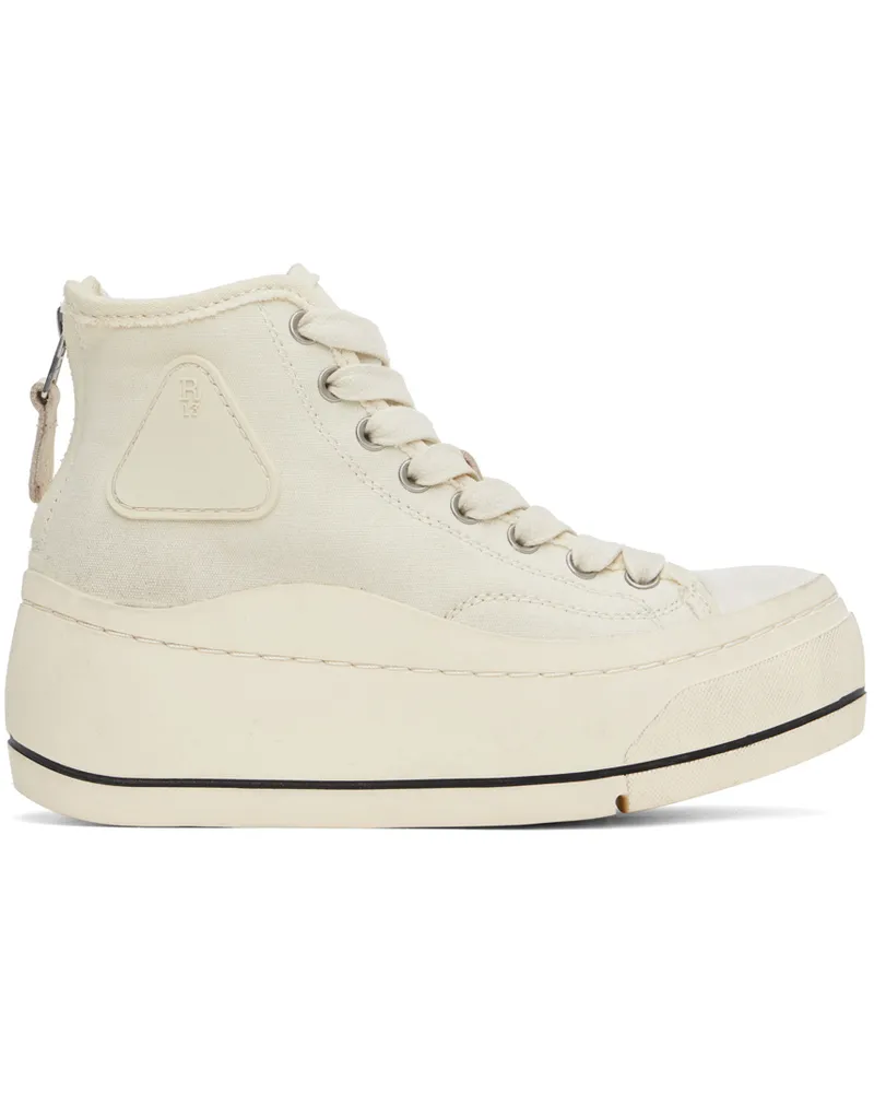 R13 Off-White Kurt High Top Sneakers Ecru