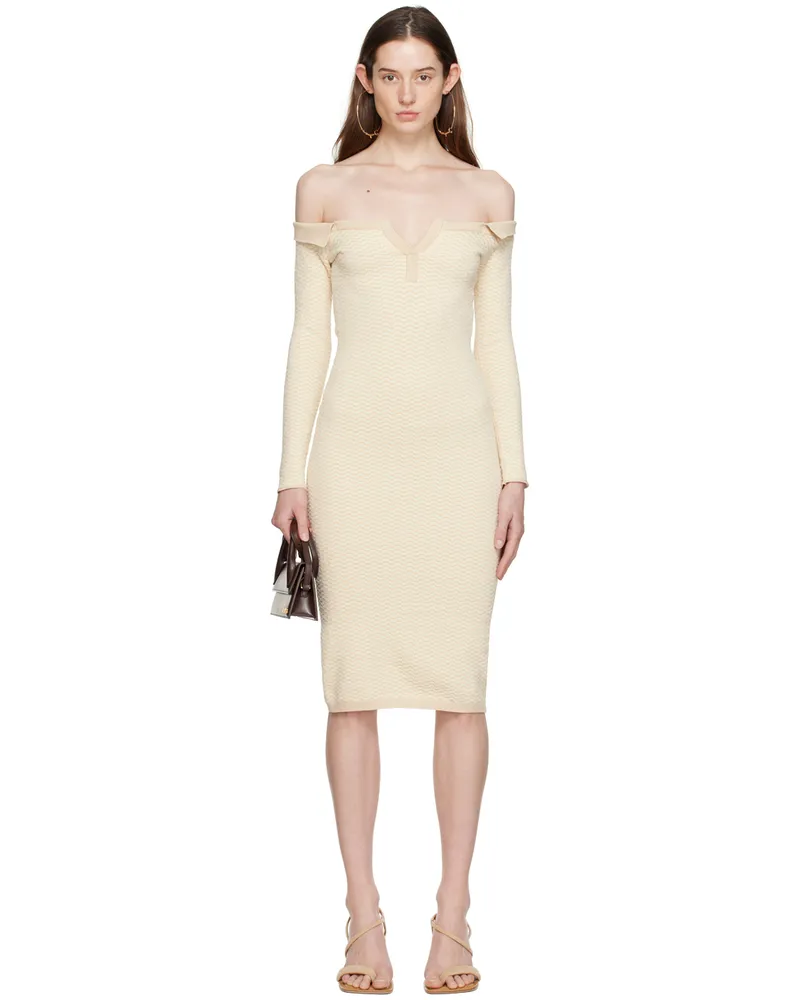 Jacquemus Beige 'La Robe Maille Pampero' Midi Dress 015