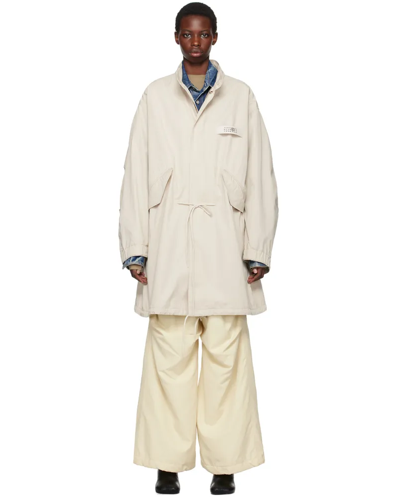 Maison Margiela Beige Logo Patch Coat 103