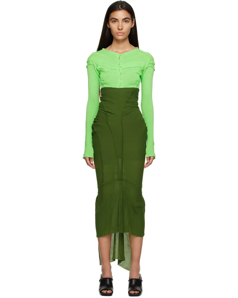 Talia Byre Green Fishtail Maxi Skirt 24