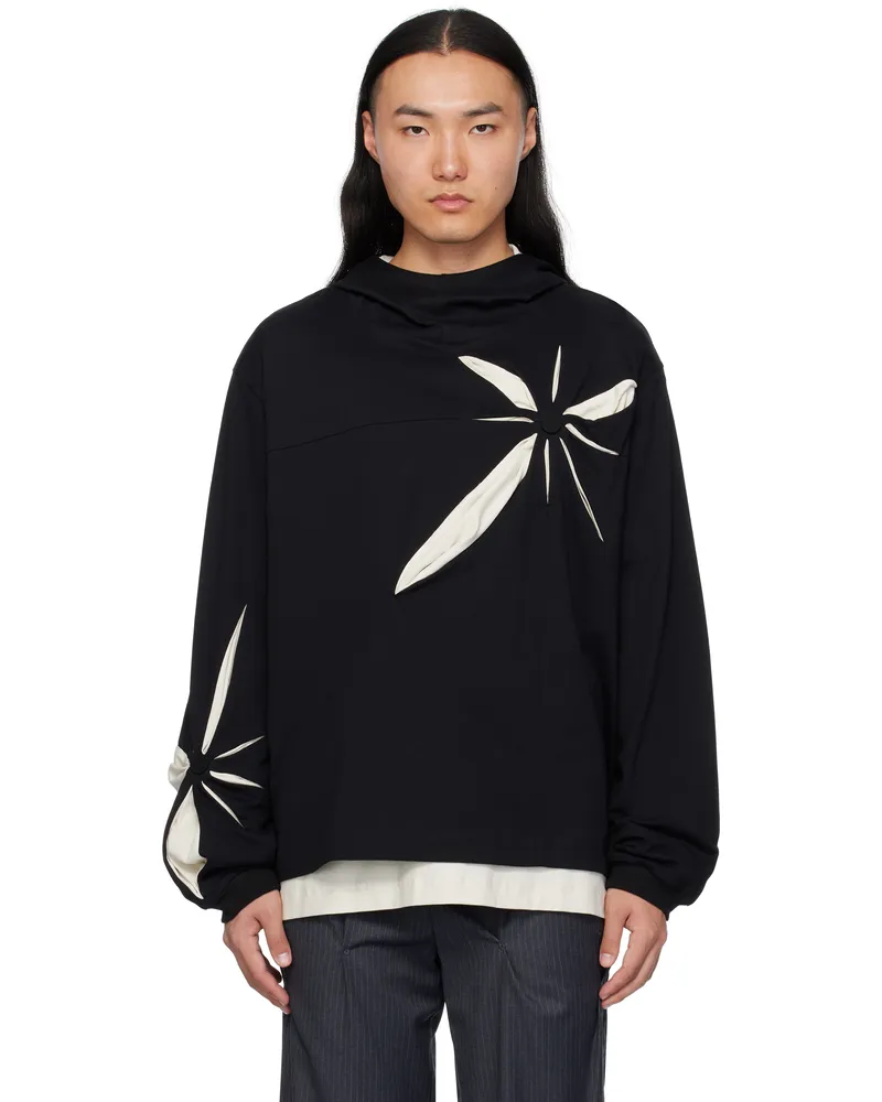 KUSIKOHC Black Origami Long Hoodie Black