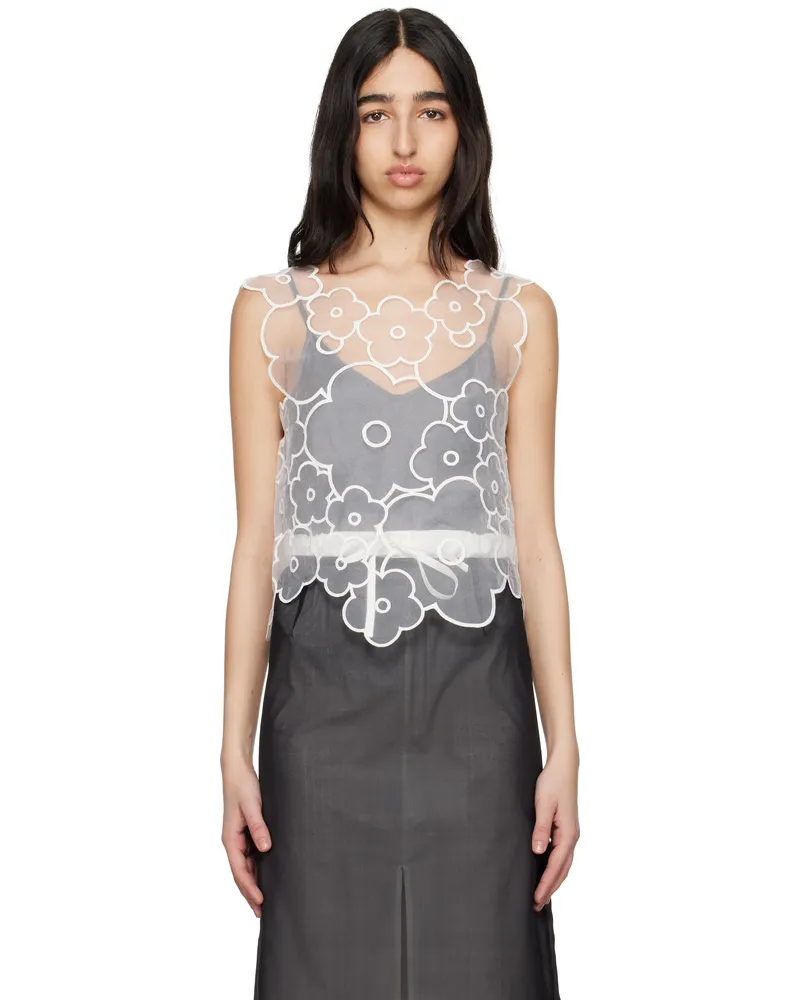Cecilie Bahnsen White Alfie Top White