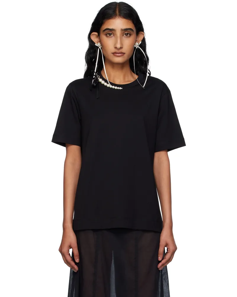 Simone Rocha Black Pearl & Chain Boy T-shirt Black