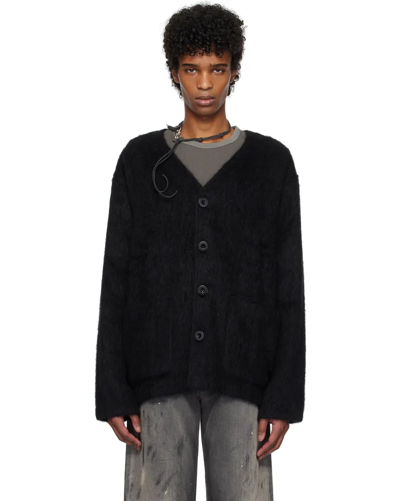 Our Legacy Black Shag Knit Cardigan Black