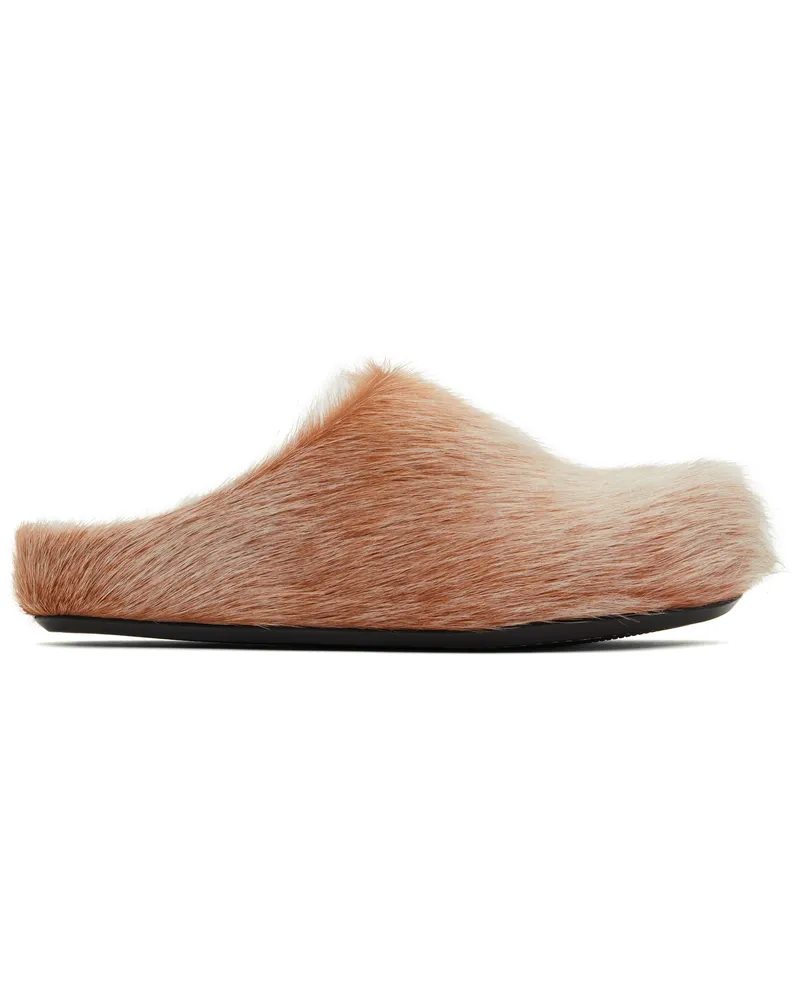 Marni Off-White & Orange Fussbett Sabot Slip-on Loafers 00w74