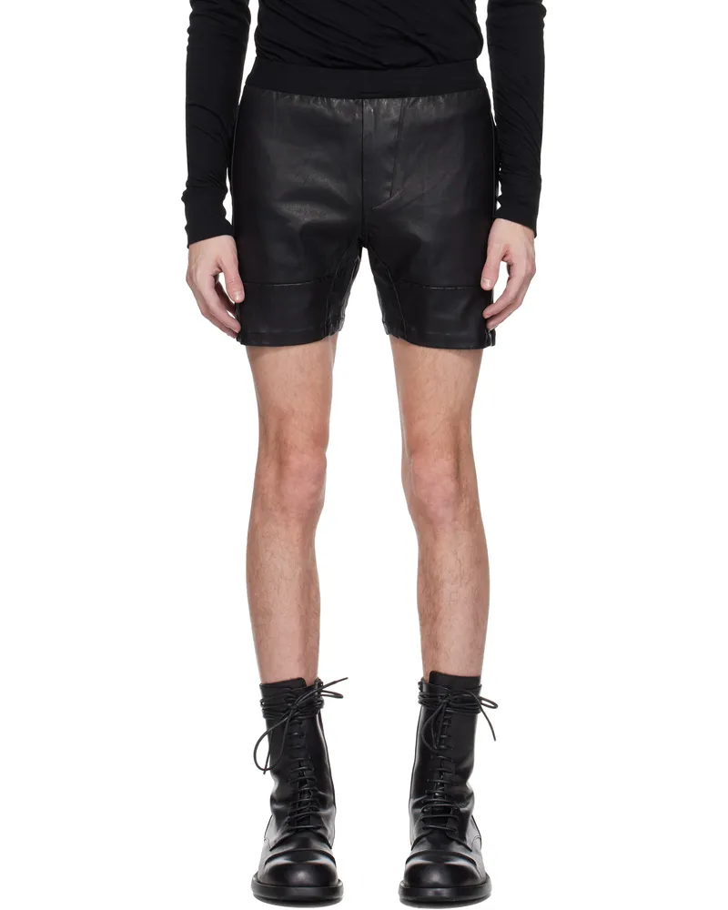 Julius Black Sheep Leather Shorts Black