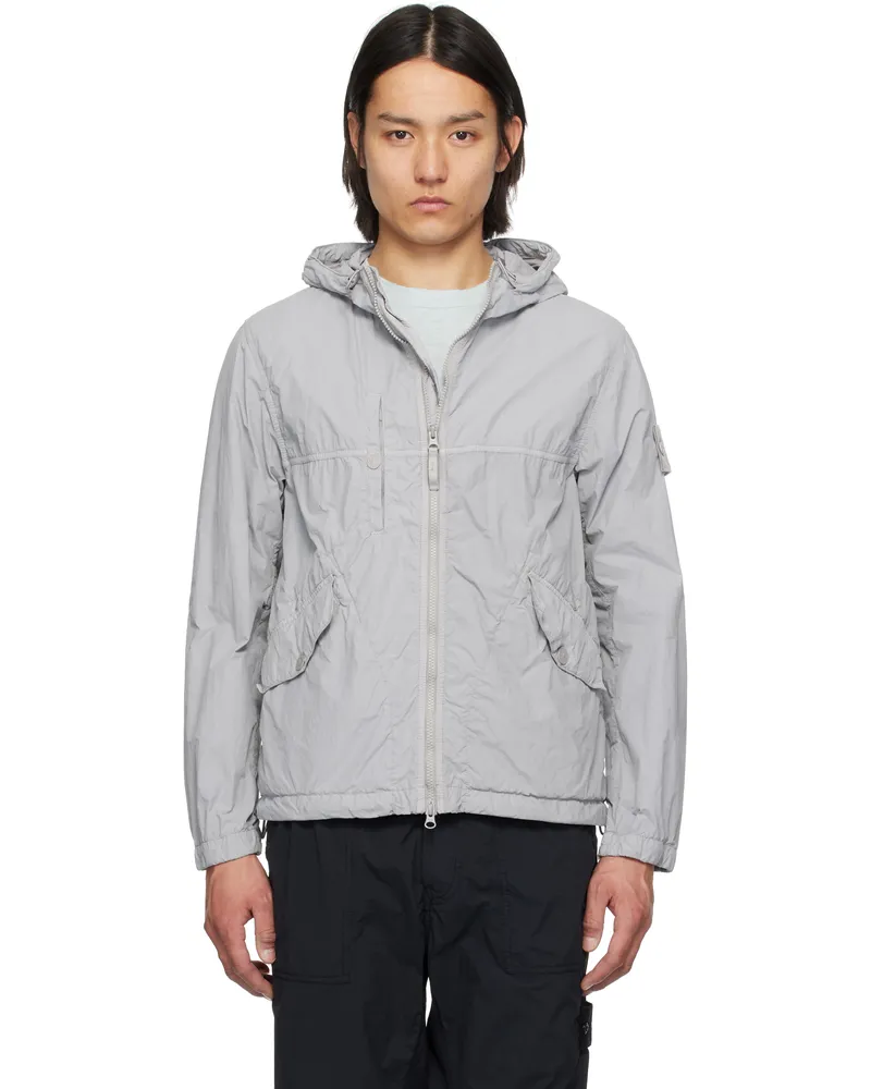 Stone Island Gray Nylon Smerigliato Ghost Jacket V0064