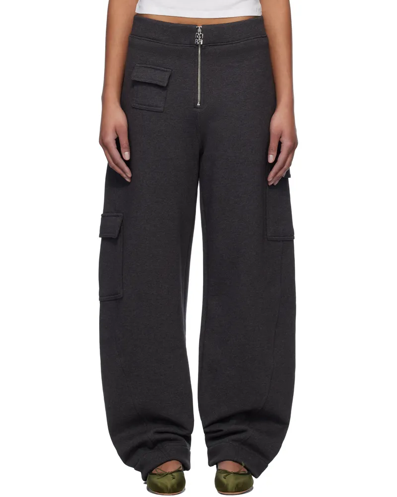 Ganni Gray Heavy Fleece Cargo Lounge Pants Phantom