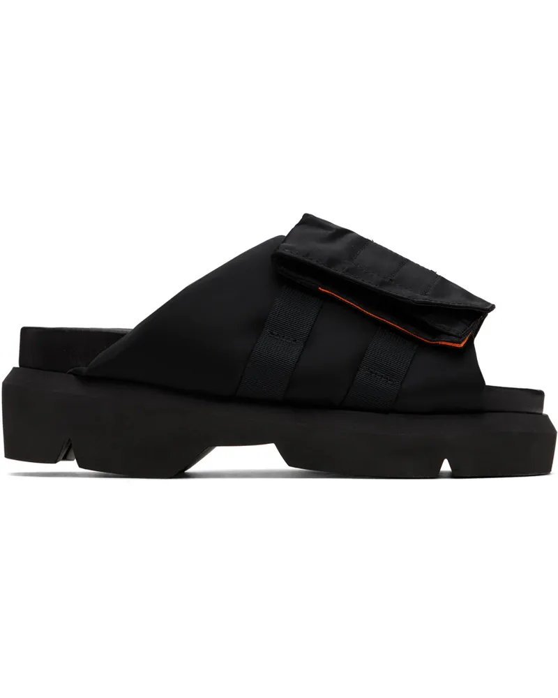 Sacai Black Pocket Slides 001