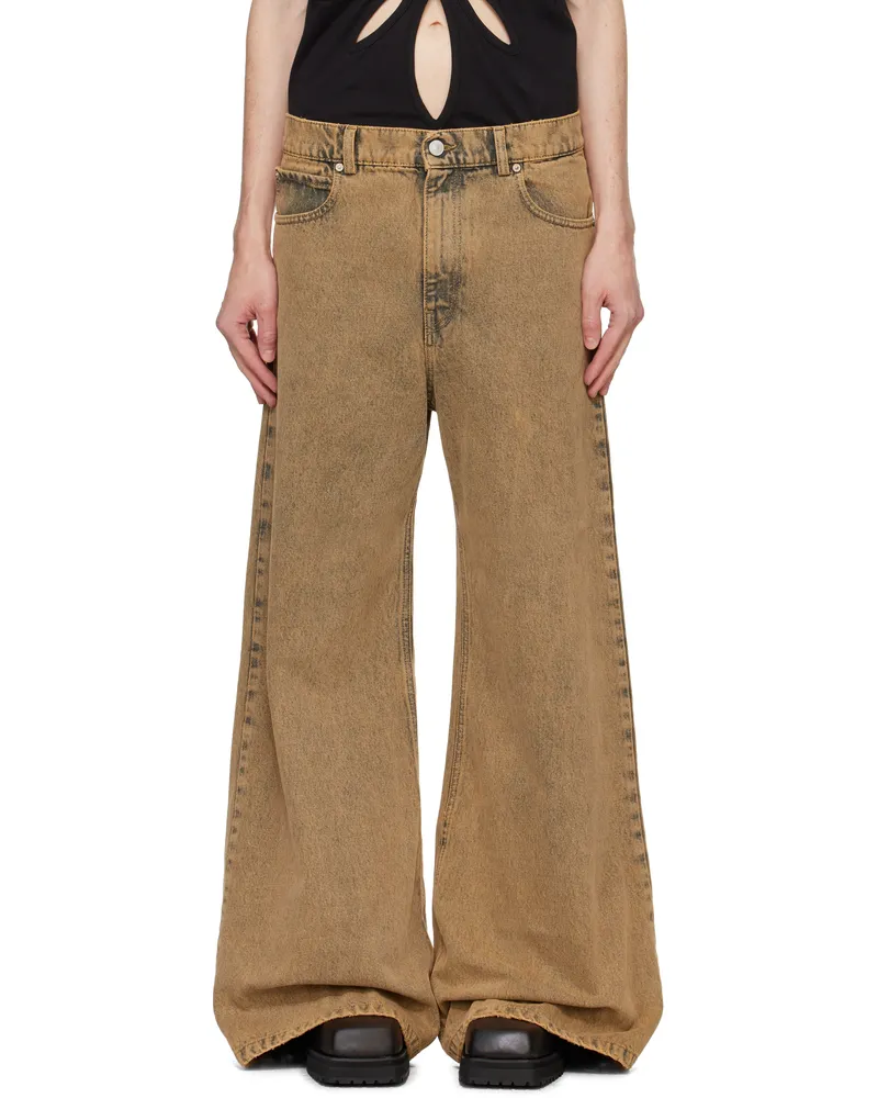 KUSIKOHC Brown Oversized Jeans Brown