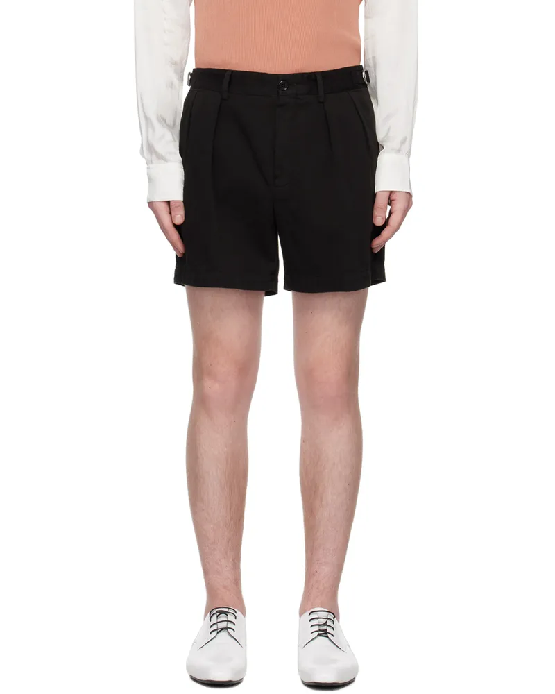 Dries van Noten Black Pleated Shorts 900