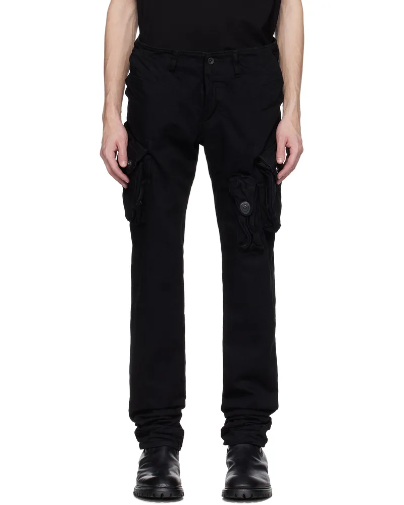 Julius Black Gasmask Skinny Denim Cargo Pants Black