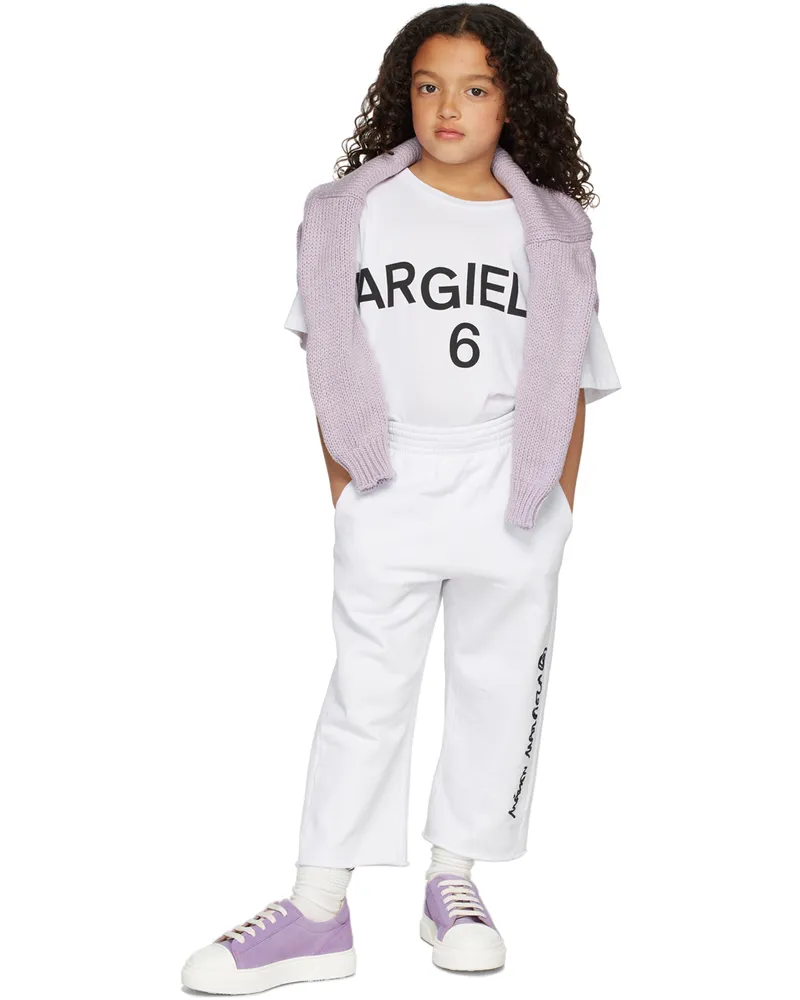 Maison Margiela Kids White Logo Lounge Pants M6100