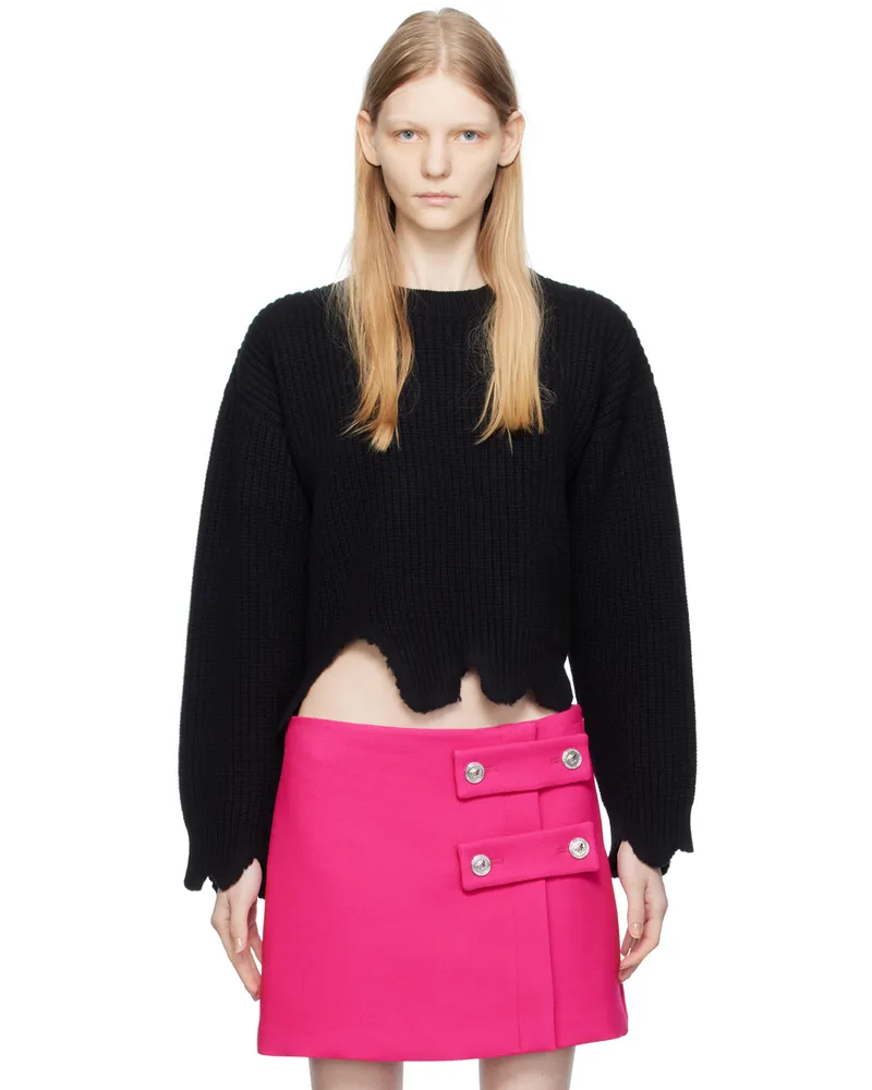 Versace Black Felted Sweater 1b000-black