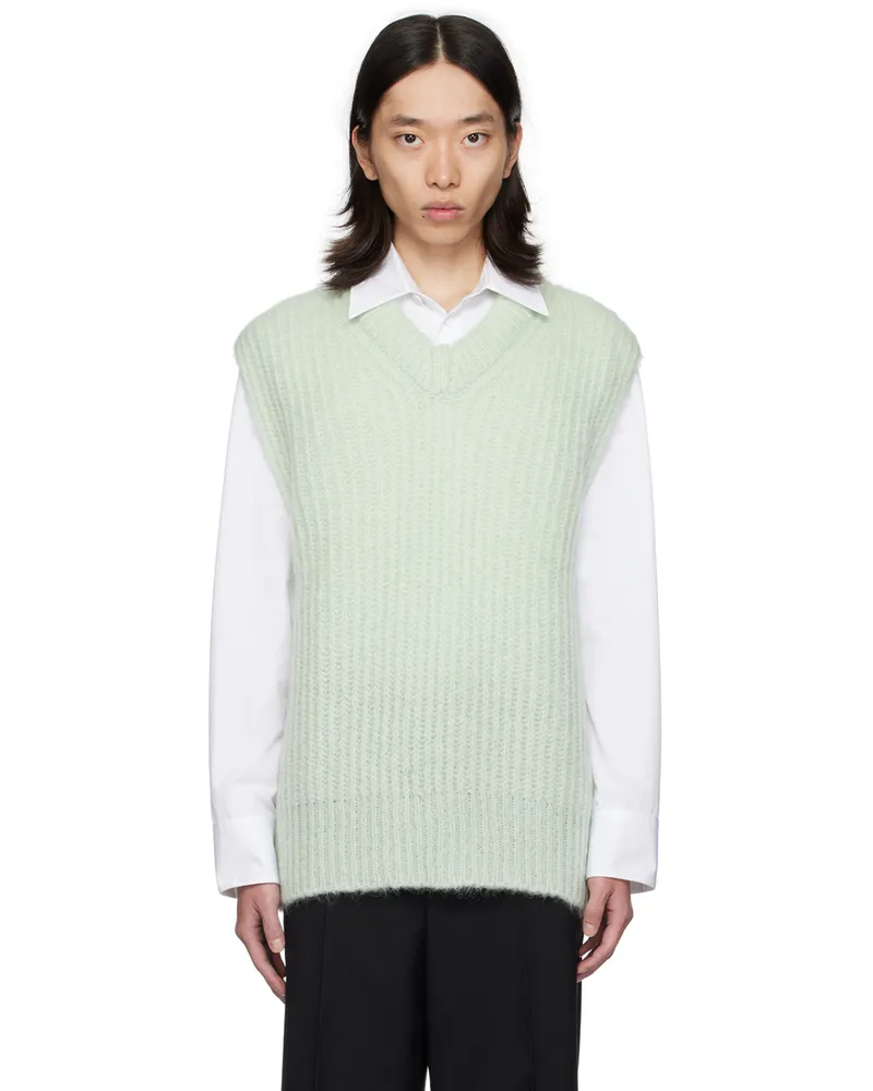 Jil Sander Green V-Neck Vest 335