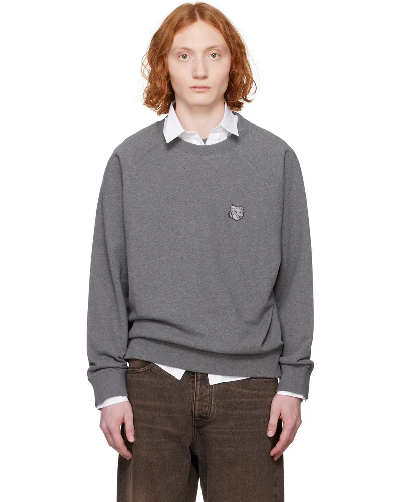 Kitsuné Gray Bold Fox Head Patch Oversize Sweatshirt H170