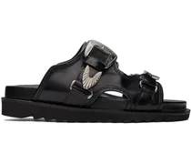 Black Polished Sandals