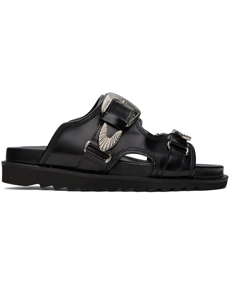 Toga Black Polished Sandals Black