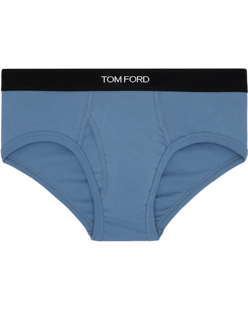 Tom Ford Blue Cotton Briefs Mid