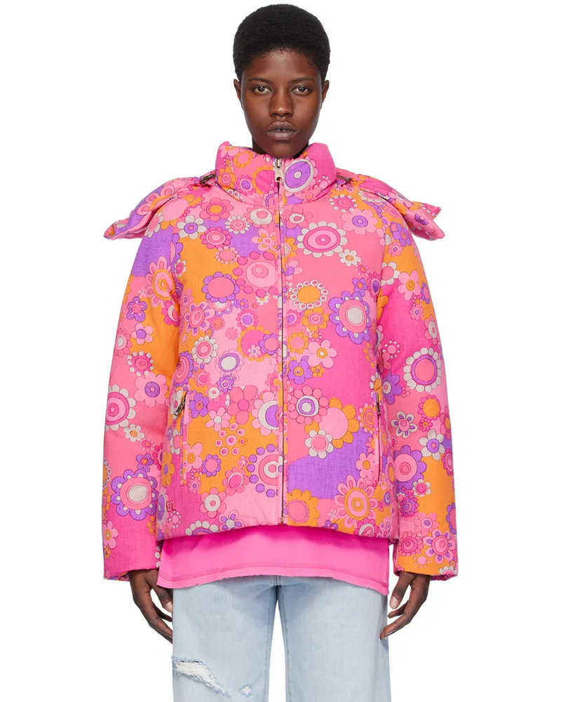 ERL Pink Floral Down Jacket 1