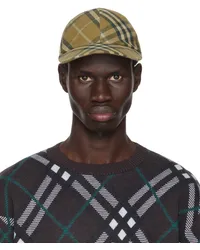 Burberry Khaki Check Cotton Baseball Cap Camp