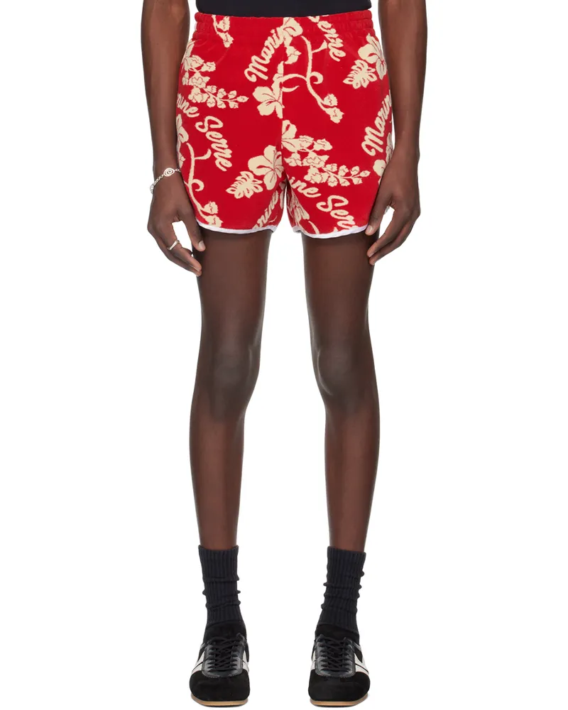 Marine Serre Red Towel Shorts Rd10