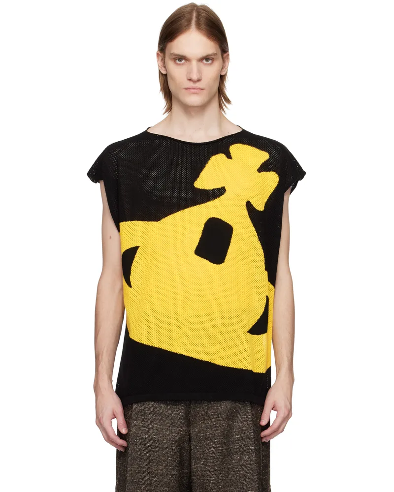 Vivienne Westwood Black Intarsia Pixel Orb Tank Top Ss25-n401