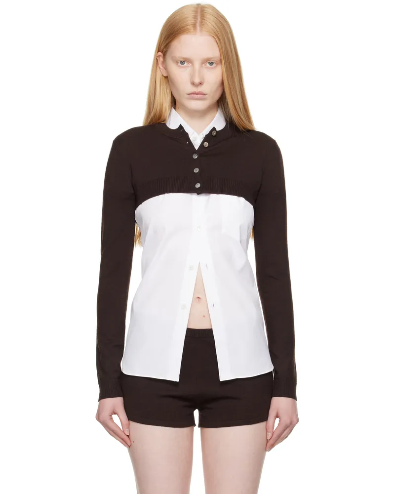 Sandy Liang Brown Chip Cardigan Brown