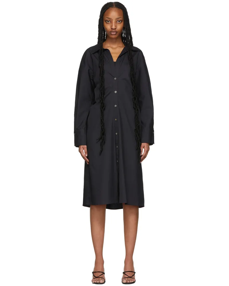 Vince Navy Fitted Shirt Dress Coastal-403cbl