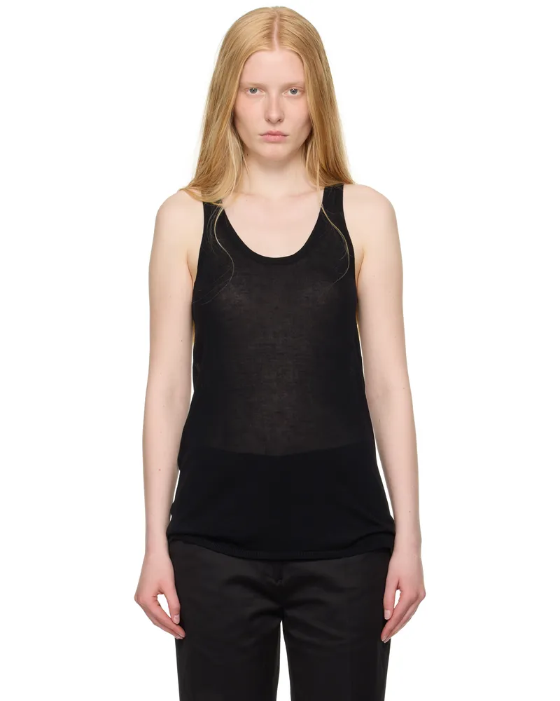 Totême Black Knit Tank Top Black