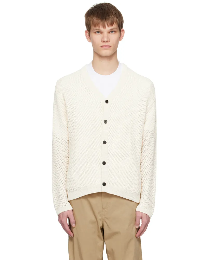 SOLID HOMME Off-White Openwork Cardigan 505i