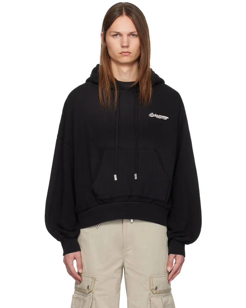 C2H4 Black Crooked Hoodie Graphite