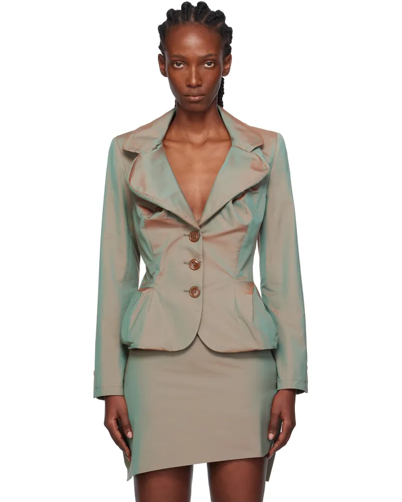 Vivienne Westwood Green Drunken Blazer M406