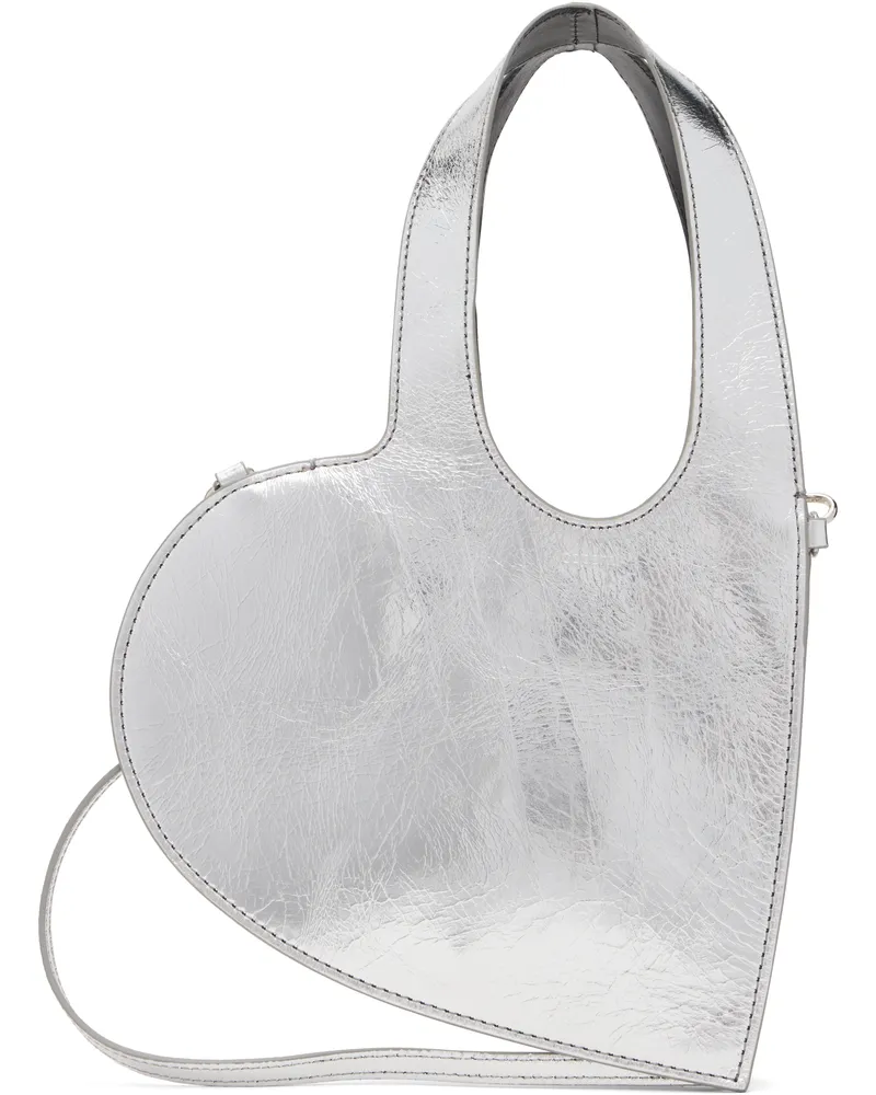 COPERNI Silver Mini Heart Tote Bag Silver