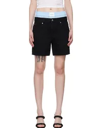 Alexander Wang Black Pre-Styled Denim Shorts Washed