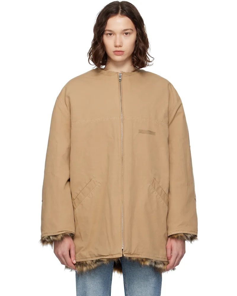 Maison Margiela Tan Cotton Canvas Sports Jacket 156