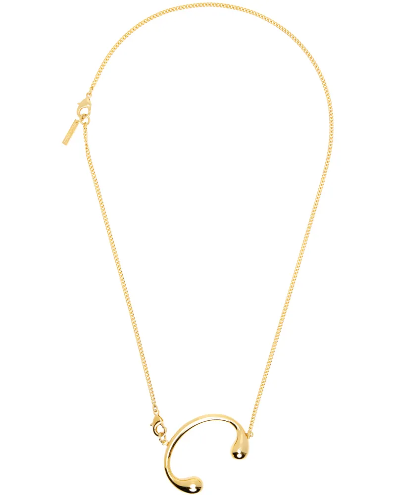 Hugo Kreit Gold Pistil Buckle Necklace Gold