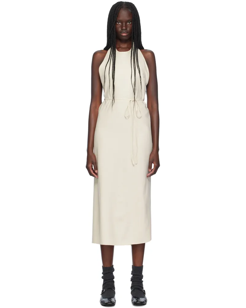 Baserange Off-White Apron Midi Dress Off