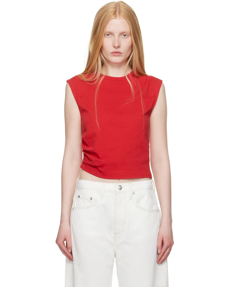 Rag & Bone Red Mica Sleeveless Top Prtrd