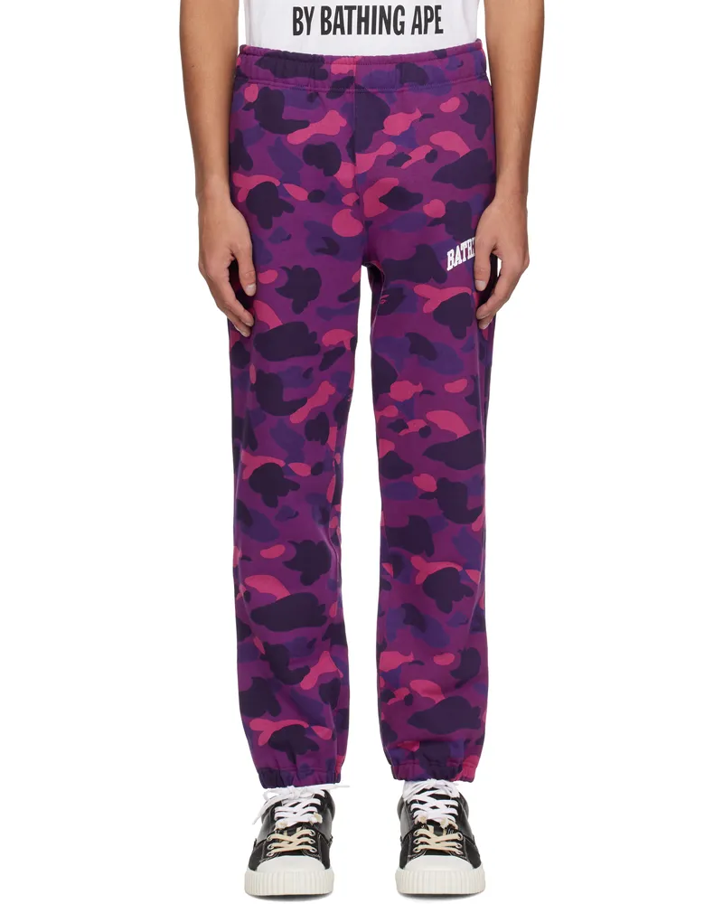 BAPE Purple Color Camo Sweatpants Purple