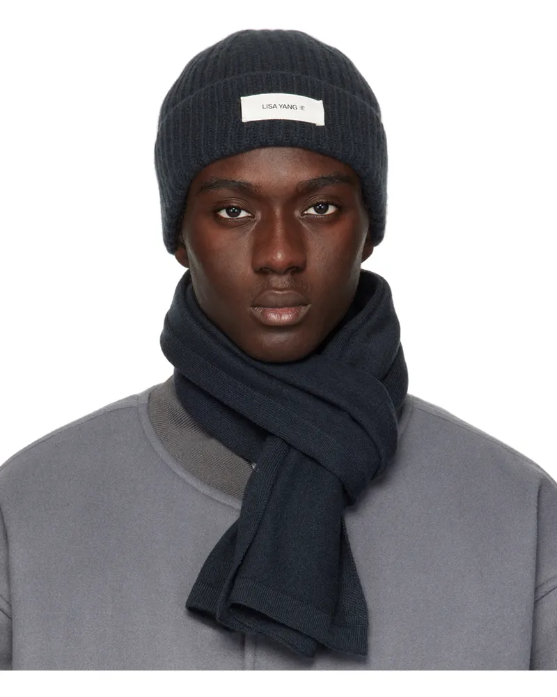 Lisa Yang Navy Menton Beanie In